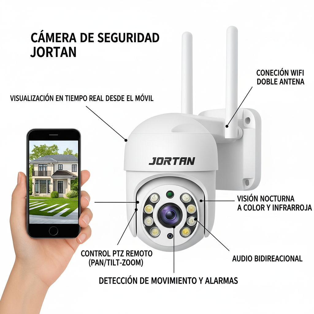 Cámara de vigilancia full HD 720p (MARCA JORTAN)